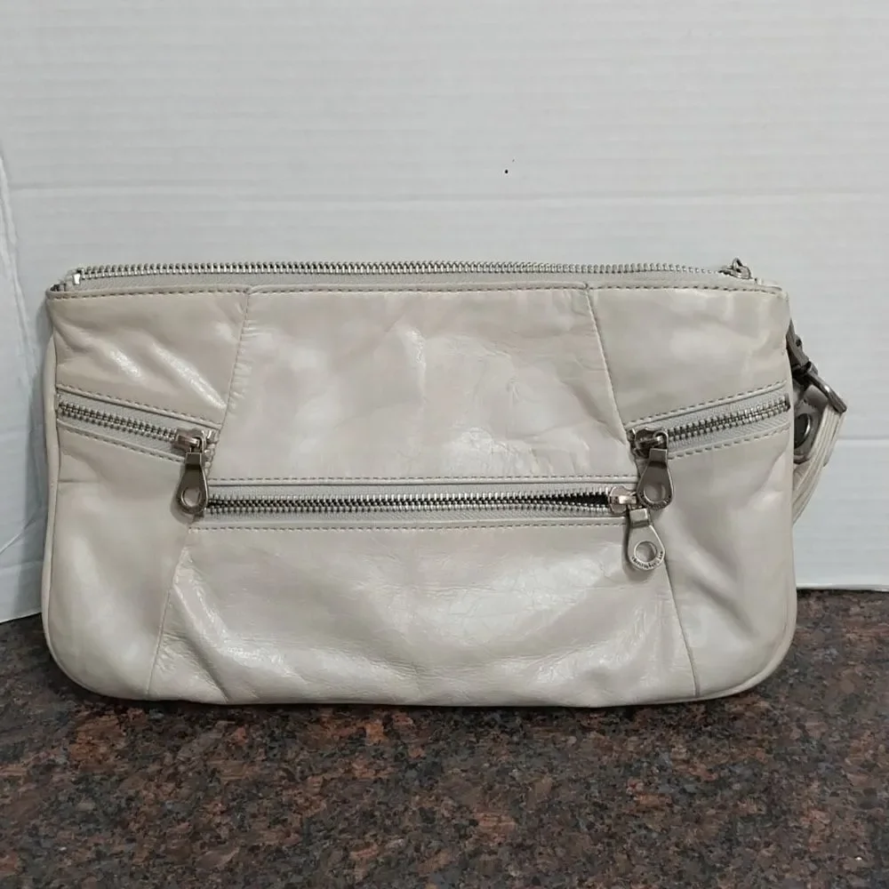 Christopher Kon Beige Leather Clutch Bag...EUC